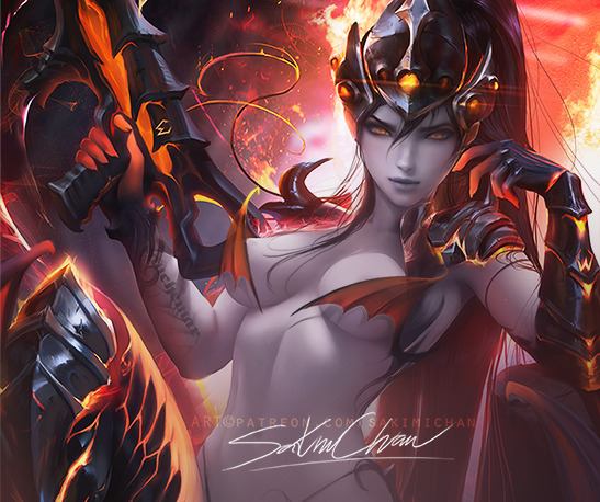 sakimichan:  Destroyer Widowmaker alt version ;3 &lt;3PSD/ Hd jpg,video process,steps