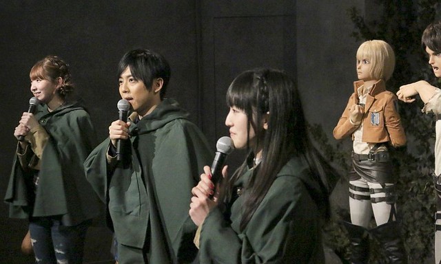 fuku-shuu:   Isayama Hajime, Kaji Yuuki (Eren), Ishikawa Yui (Mikasa), and Inoue