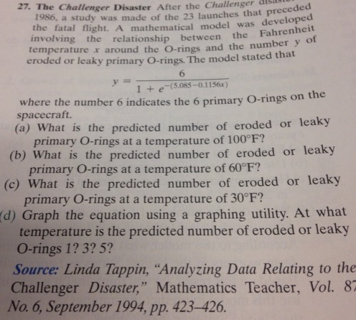 Challenger systems engineering problems in my son’s pre-calc class