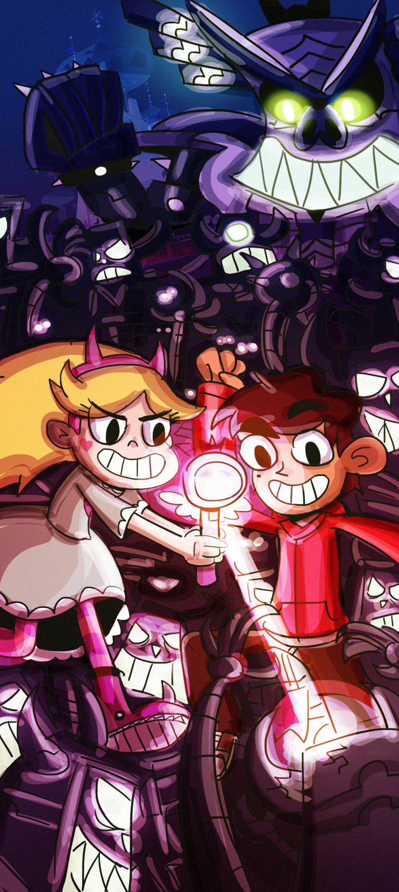 Star and Marco doing what they do best: defeating evil forces. (x)The pic also features