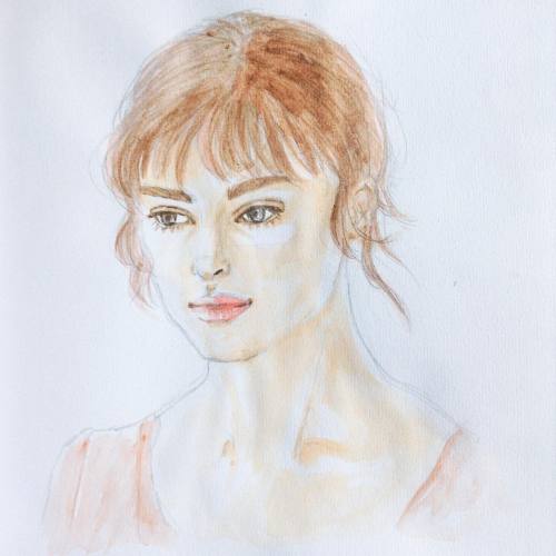 03/06/16 || Keira Knightley as Elizabeth Bennet (Pride and Prejudice) ✨ #watercolor #art #painting #