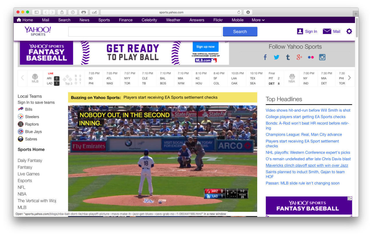 Yahoo Accessibility — Yahoo MLB Take Me Out To The Ball Game!