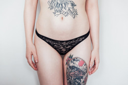 jordangreen:  Milenne wearing her signature undies by Julie K Lingerie.