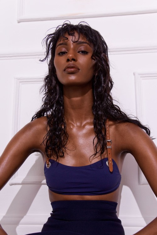 meyong:「INTO THE BLUE」  Senait Gidey  by  Bruna Kazinoti  for  Glamour UK,  May 2015