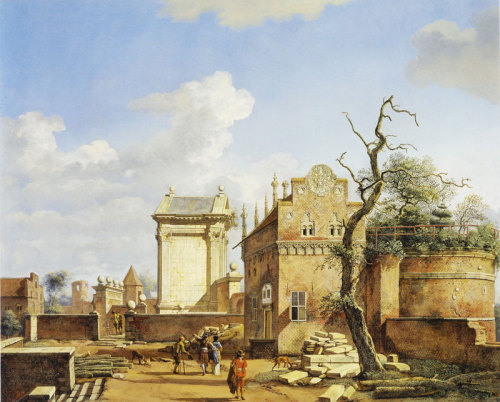 Jan van der Heyden - An Architectural Fantasy with a Triumphal Arch17th centuryoil on panelThe Natio