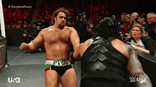totaldivasepisodes:  Hold on Rusev, lemme randomly high five this lady while you throw me into the barricade. 