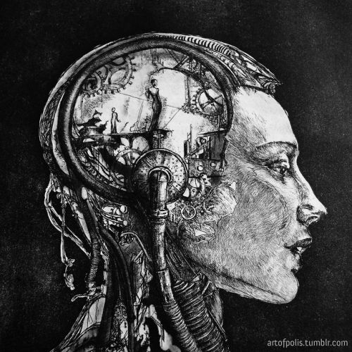 artofpolis:Artificial portrait, by Paulina Sieczkowska, 2014etching/aquatint, 29 x 40 cmSztuczny por