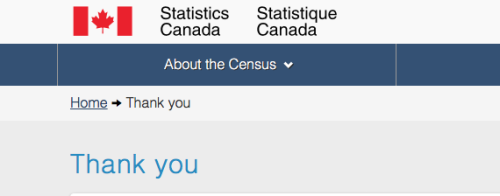 woohoo! submitted my 2016 census to StatsCan. lucked out and got the long-form!I also avoided the te