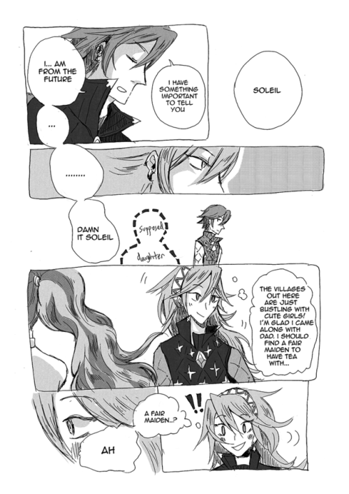 a short soleil-inigo-olivia comic I drew for a fire emblem fates anthology about fates ships (interp