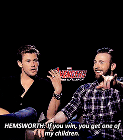 cvlwr: Chris Hemsworth really believes that Chris Evans is his child. [x] [x] [x]