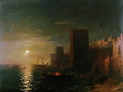 sakilelowman:  lionofchaeronea:Moonlit Night at Constantinople, Ivan Aivazovsky, 1862 I’m having thick memories of this.