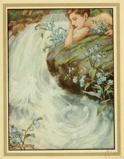 “The Child talks to the Drops of Water”Frank C. Papé, illus., The Story Without an End, 1913