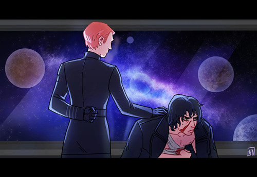 nicca11y:A request from darthlenaplant：Hux draping his greatcoat over a (possibly injured) Kylo.I lo