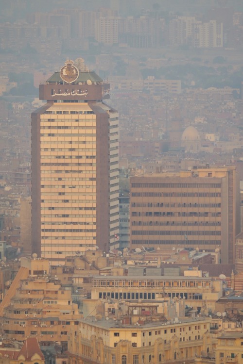 A second photo of the pharaonic Bank Misr Tower, one of only a few tall commercial office buildings 