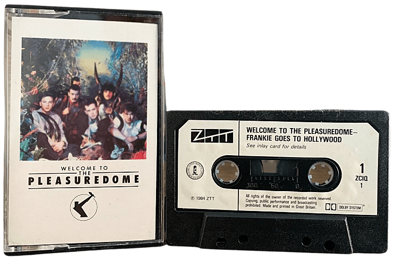 <p>Welcome To The Pleasuredome cassette album (1984) by Frankie Goes To Hollywood</p>