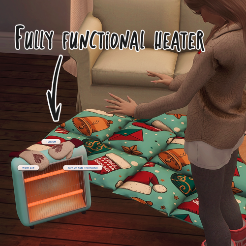 The fully functional heater from my December set will keep your sims warm and bright their homes on 