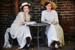 elvenrealm: Edwardian Photoshoot with @elfofthewoodlandrealm photos taken by @earthenspirit 💕 Hair by me. I acquired these dresses from either a vintage shop or were passed down through my family. They are from the period. 😏