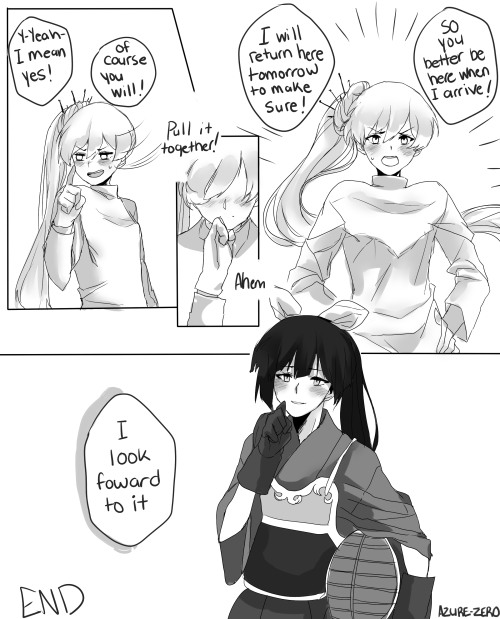 azure-zer0:RWBY: Checkmating/MonochromeWeiss is in the fencing club and Blake is in the Kendo clubBased on this ask on Dashingicecream’s blog, I spent way too much time on this request  you’ve brought this ask to justice wonderfully <3