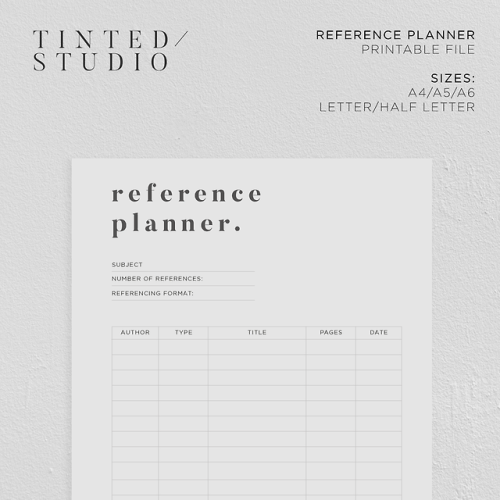 Reference Planner by Tinted Studio