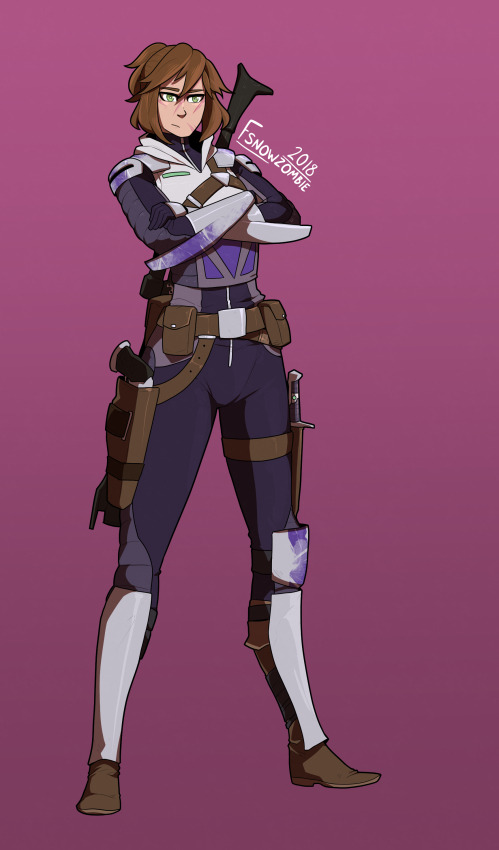 Anime Girl Space Bounty Hunter with Bandana