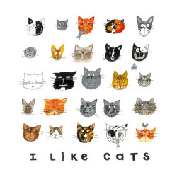 canvaspaintings:  I Like Cats 12 x 12 Color