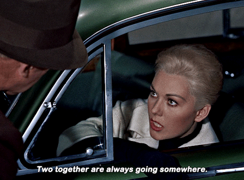 sylvia-sidney:Yeah, well, don’t you think it’s kind of a waste for the two of us… To wander separately? Uh-huh.Vertigo (1958) dir. Alfred Hitchcock