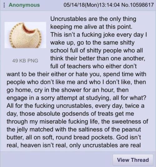 Anon likes his uncrustables