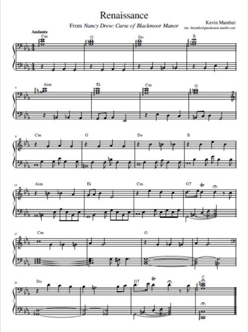 theytalkofglasshouses:  I decided that I wanted the Renaissance sheet music from Curse of Blackmoor 