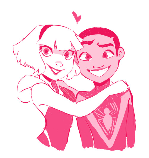 actionkiddy:Quick drawing of Gwen and Miles~ ^_^ 