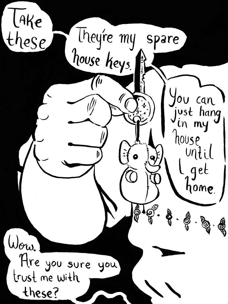 raspberrypanels: “Ring of Keys;” a comic about lesbian experiences. 