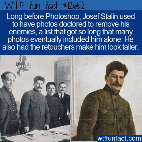 Stalin was a pro at retouching photos to make himself look better and erase his enemies. Click to re