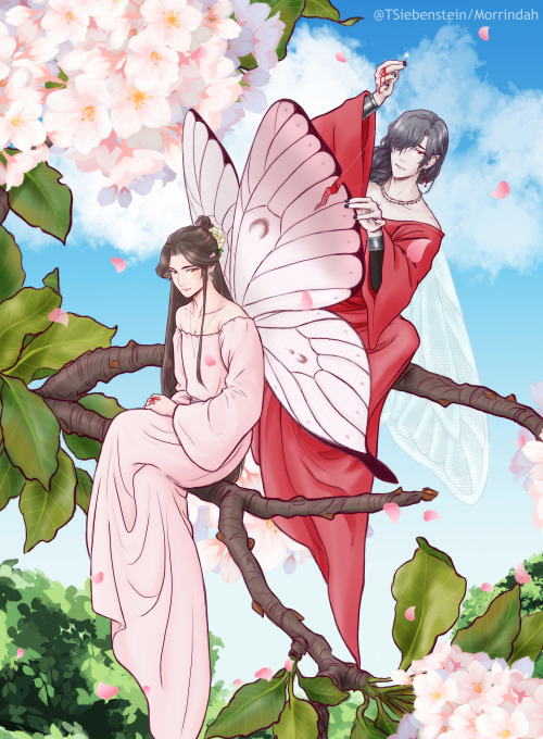 FAERIES!  Xie Lian&rsquo;s bad luck struck again and Hua Cheng has to fix his wings v_vThis