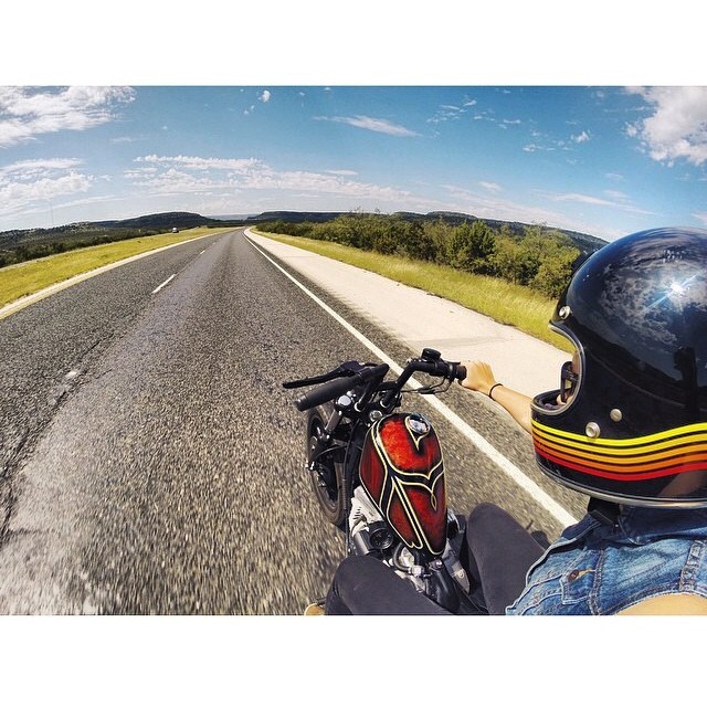 biltwellinc:  Road warrior @staciwilt in her natural habitat. #throughthebars