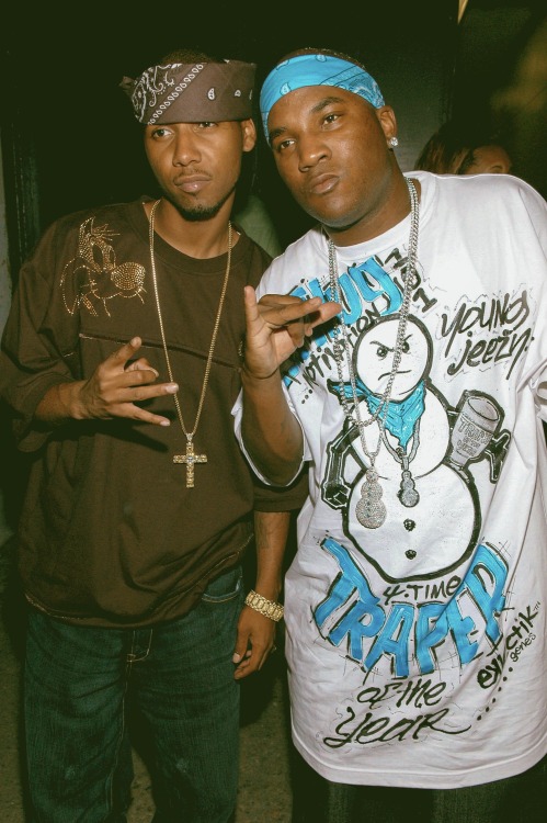 Juelz Santana & Young Jeezy photographed by Ray Tamarra during Def Jam’s Next Generation Showcas