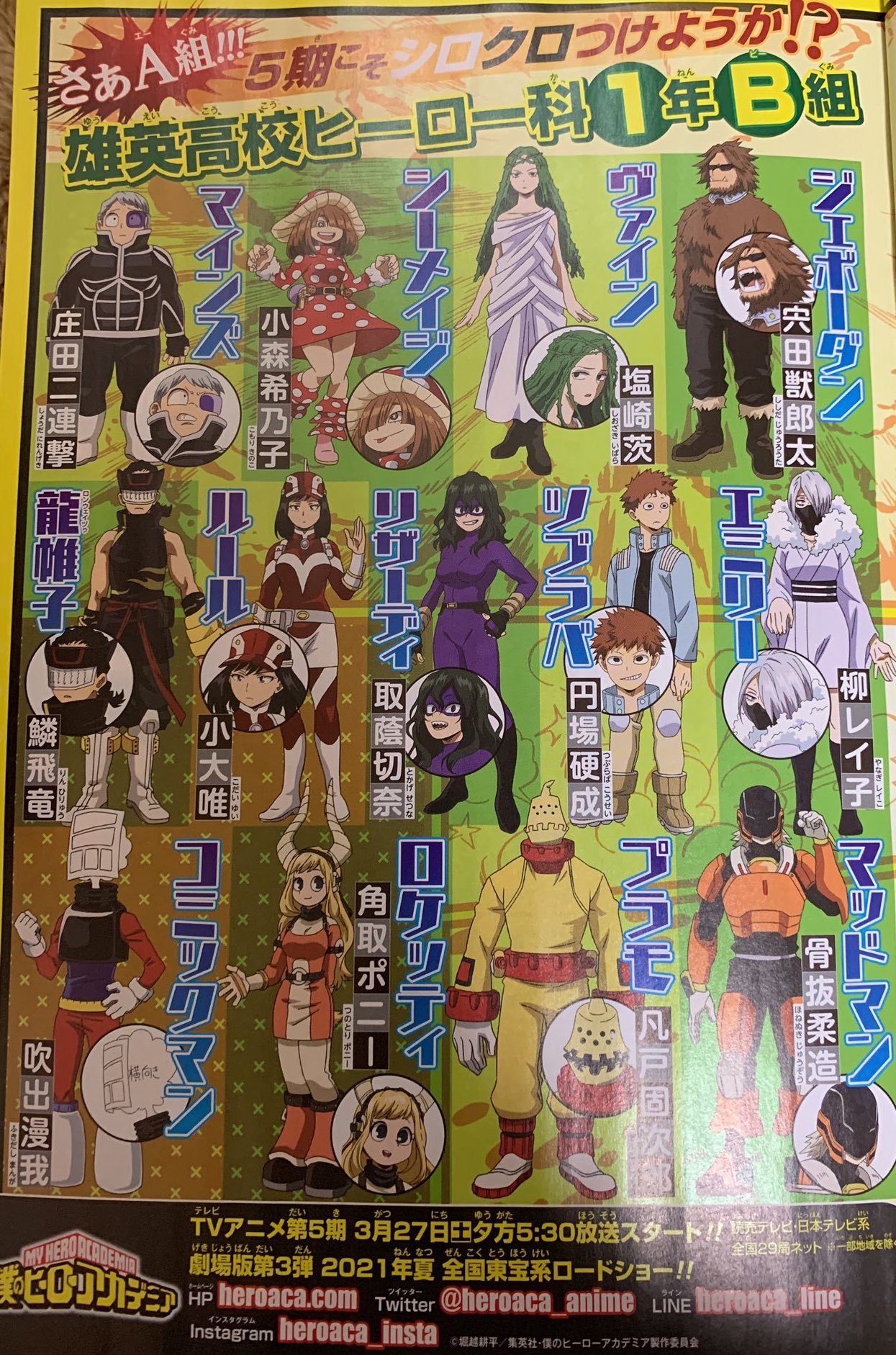 プラス ウルトラ Class 1b Costume Visuals For Season 5