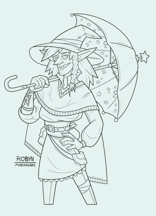 The line work for my Taako drawing. (I always feel like I just make things worse after this point. -