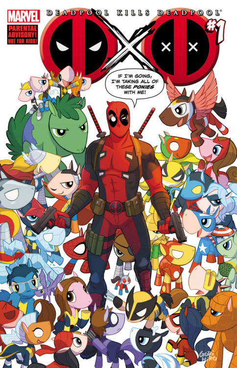askbuttercheese:  dpiddy-mercwiththemoves:  Deadpool Kills Deadpool “Pony" variant cover. (SDCC Exclusive)  I don’t usually reblog stuff like this BUT HOLY FUCKING SHIT, I NEED THIS!!!!!! 