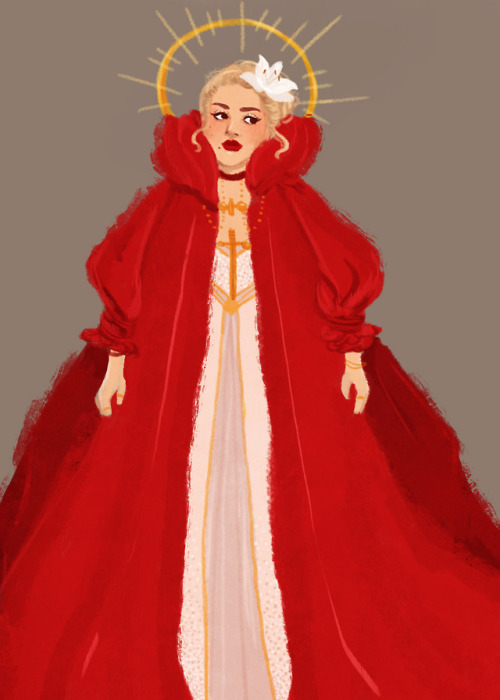 peanutbunner:  finally!! my metsona is done!i loosely based it off of saint dymphna and some alexander mcqueen looks.