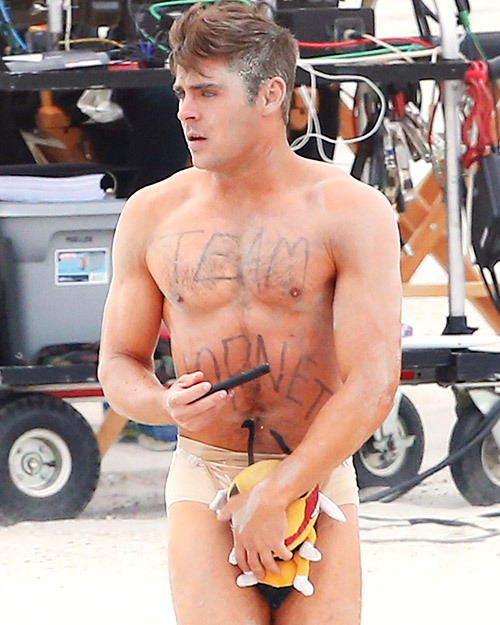 famousmeat:  Zac Efron shows ass in underwear, bends over &amp; fondles bulge