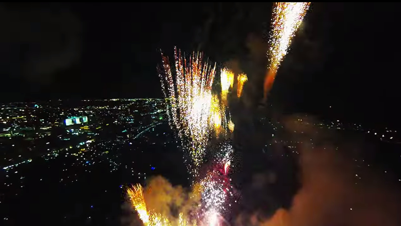 nationaljournal:  This video of a drone flying through fireworks was super gorgeous