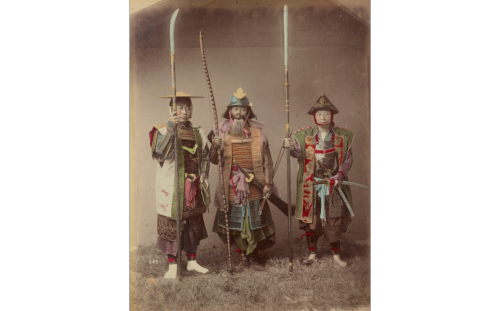 Samurai,1890s hand colored photographs