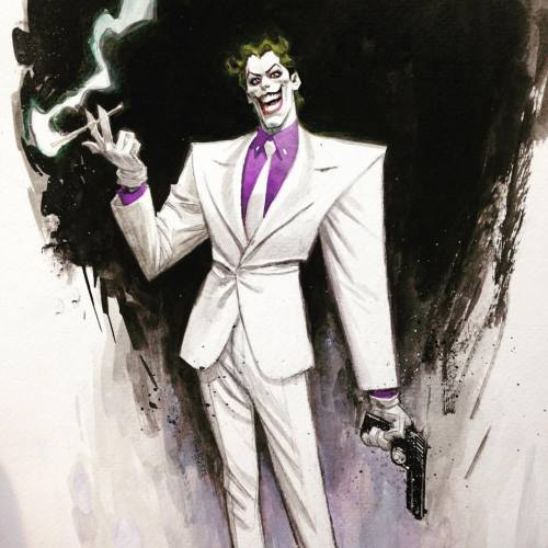 Painted commission of DKB Joker. I’ll be at @denvercomiccon this weekend. To get on my commiss