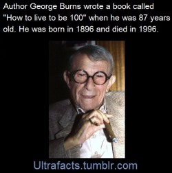 ultrafacts:This was from an interview with George Burns: Interviewer: “Is it true you drink martinis every day?” Burns: “True” Interviewer: “Is it true you smoke 10 to 15 cigars a day? “What does your doctor say about this?” Burns: “My
