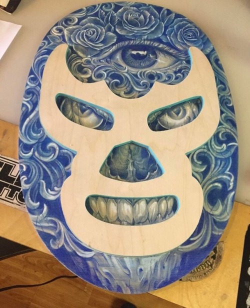 Preview for La Bulla art show on Saturday, May 6th. Blue Demon tribute. Courtesy of&hellip;@kmndz_@p