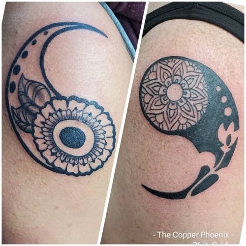 <p>Friends yin and yang tattoos done at Revved Up Tattoos in Castleton.   Thanks for coming in today! <br/>
.<br/>
#ladytattooer #thephoenix #copperphoenix #shelbyvilleindiana #indianapolistattoo #indylocal #do317 #indytattoo #circlecity #waverlycolorco #yinyang #yinyangtattoo #friends #friendstattoo  (at Shelbyville, Indiana)<br/>
<a href="https://www.instagram.com/p/CHjbzwnAsdw/?igshid=4n6cpqk6abk3">https://www.instagram.com/p/CHjbzwnAsdw/?igshid=4n6cpqk6abk3</a></p>
