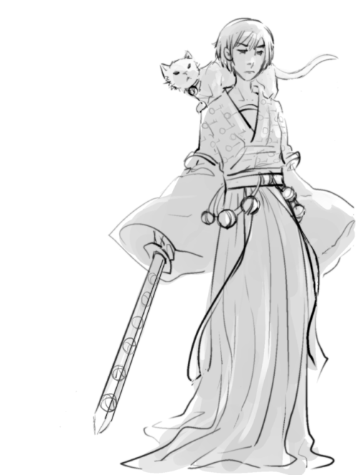 hopperbot:doodled hanfu sabriel with gan ning(from dynasty warriors)’s bells lol