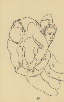 thatsbutterbaby:  Egon Schiele, Embracing Couple.                              