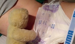 Bamateddybear:  Diaper Check From Teddy? Too Cute. ^_^ 