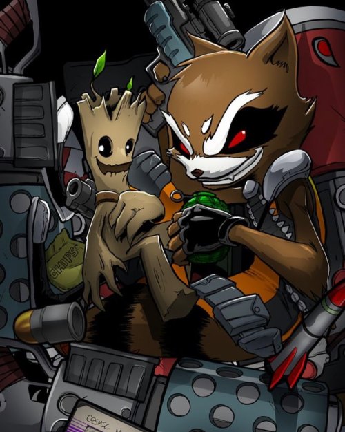Throwback To One Of My Favorite Designs. . . . . . #rocketraccoon #groot #babygroot #guardiansofthegalaxy