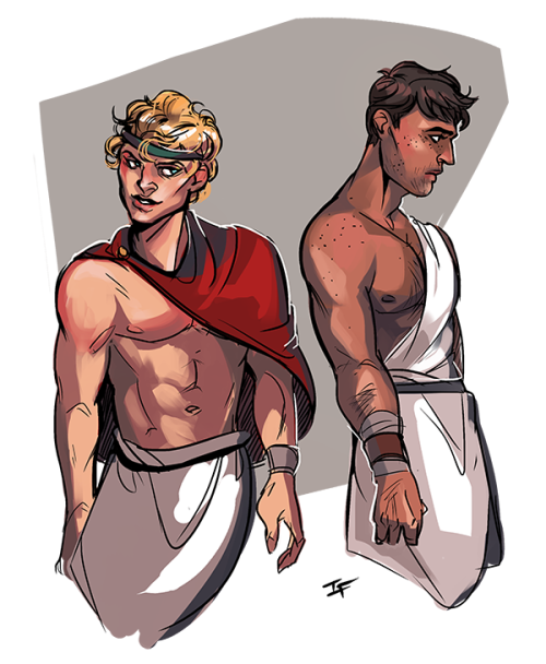 ironfries:laughs for almost 3k yrs i caved in and did fanart of achilles and patroclus from tsoa&hel